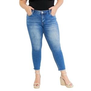 VERVET Never too Late Skinny Crop jeans Women's Sz 32 Raw hem EUC